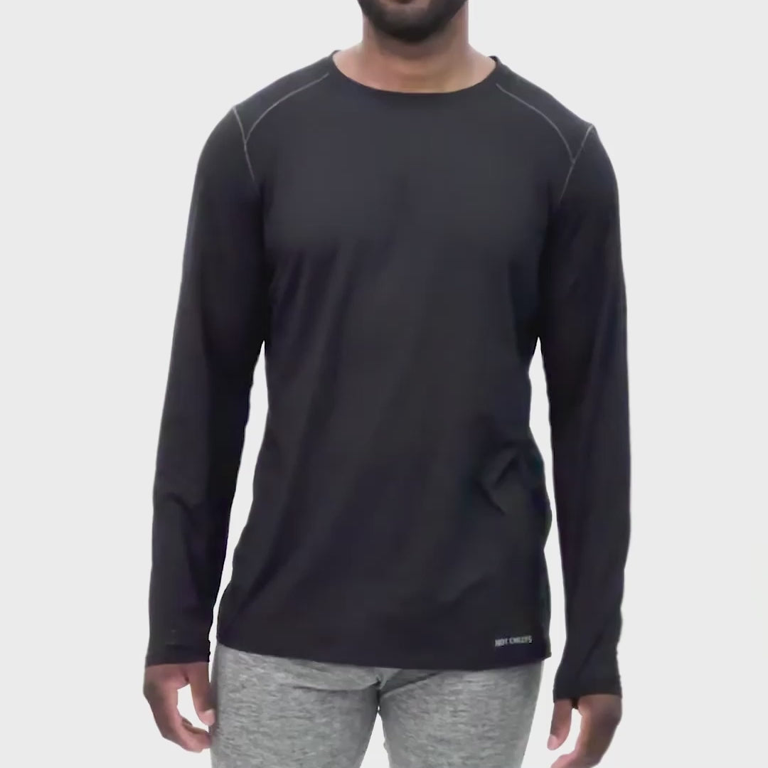 Mens Crew Top in Black Fit Video - No Sound