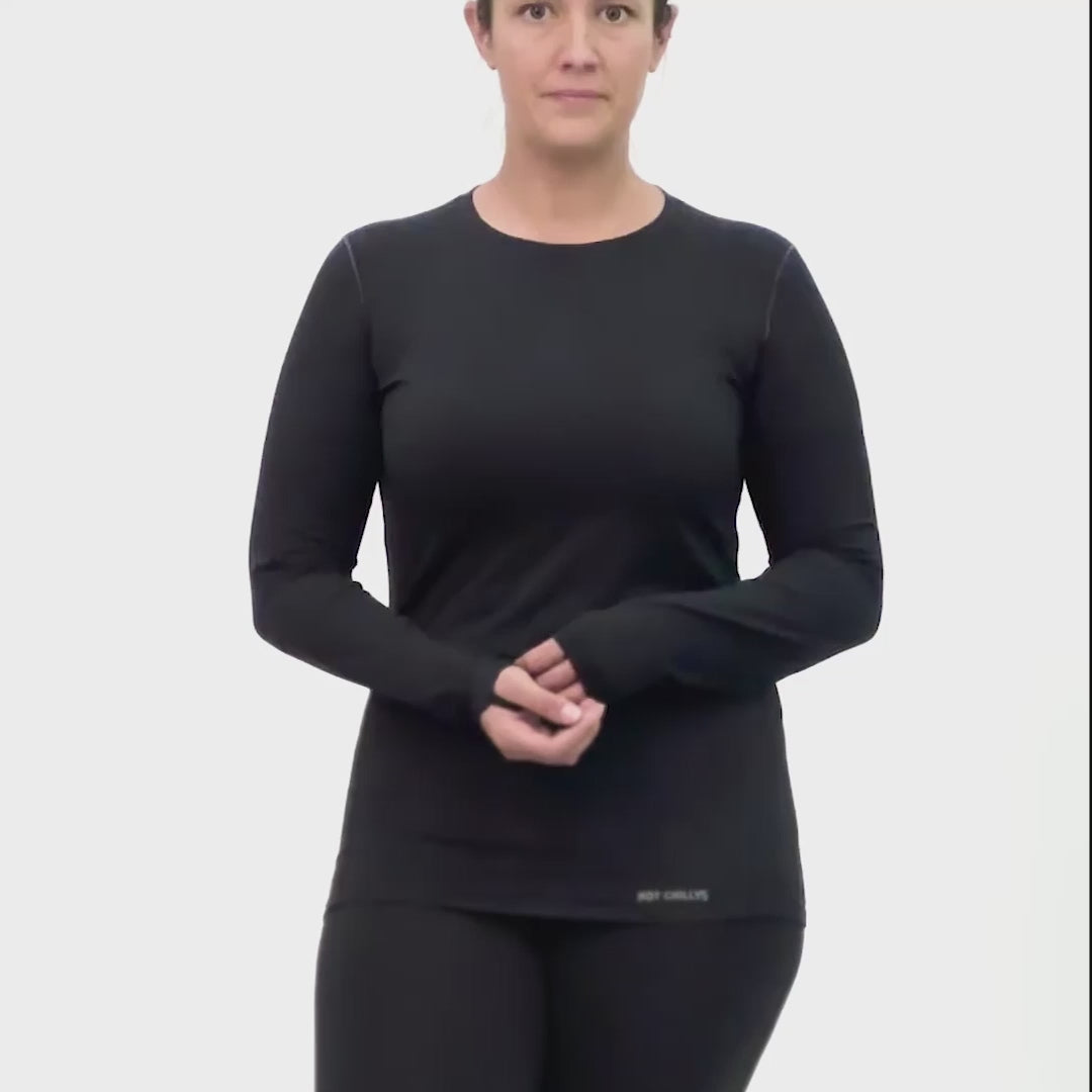 Womens Black Crew Top Fit Video - No Sound
