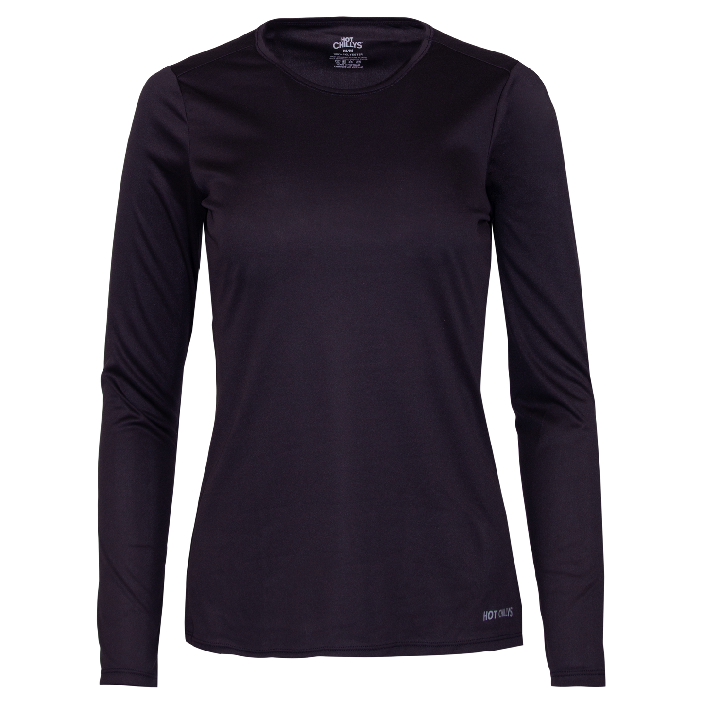 Hot Chillys black crewneck thermal top for comfort and warmth in cool weather