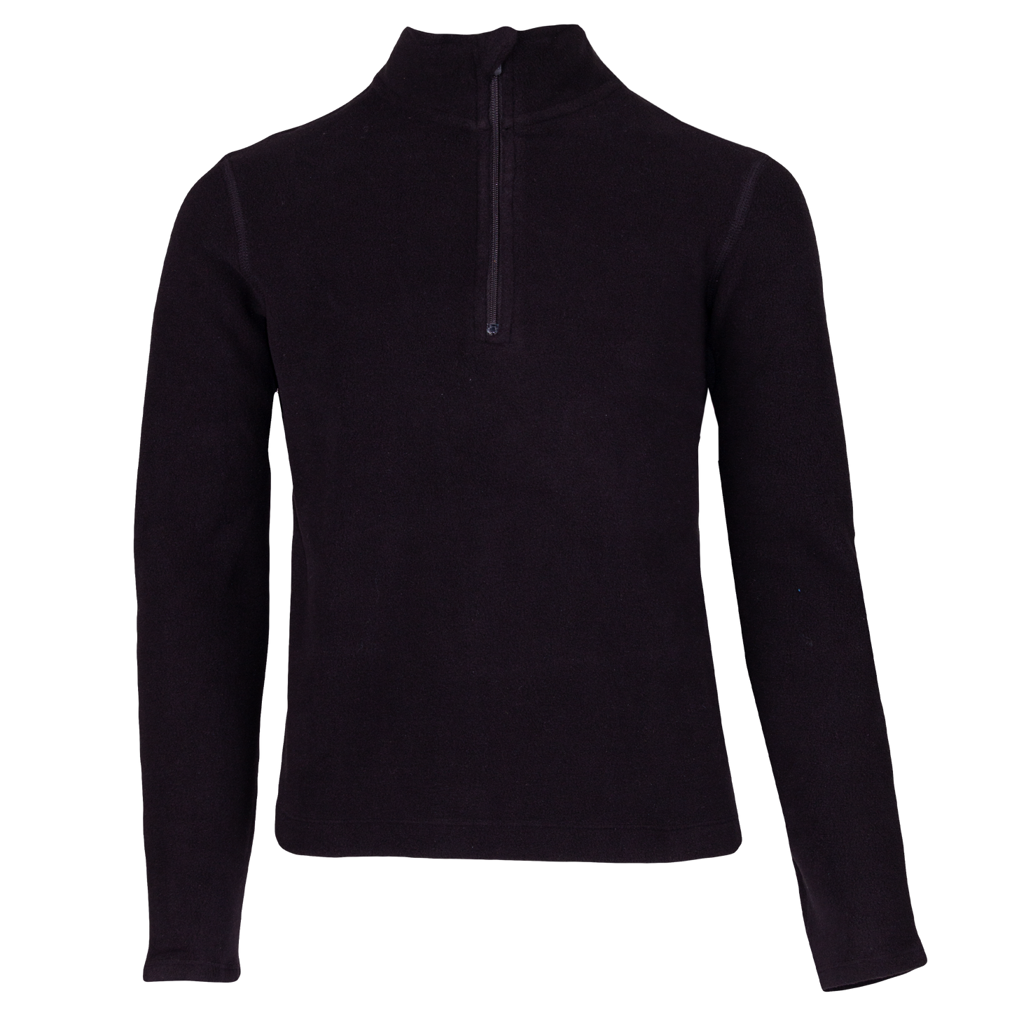 Hot Chillys black children’s zip fleece pullover with long sleeves and half-zip collar