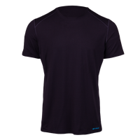 Hot Chillys clima-tek moisture wicking tee crewneck in black with short sleeves and subtle logo