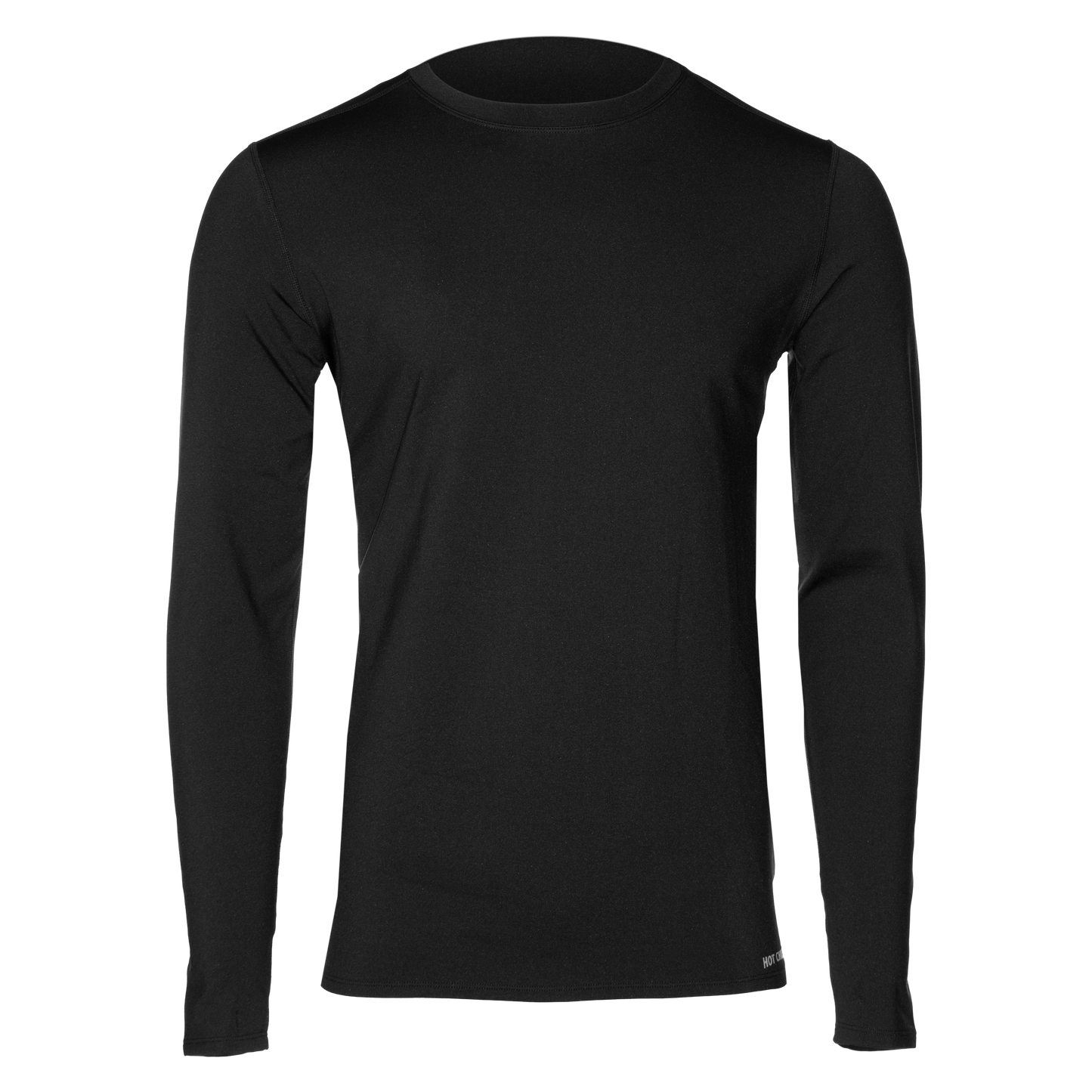 Black long-sleeve shirt on a white background