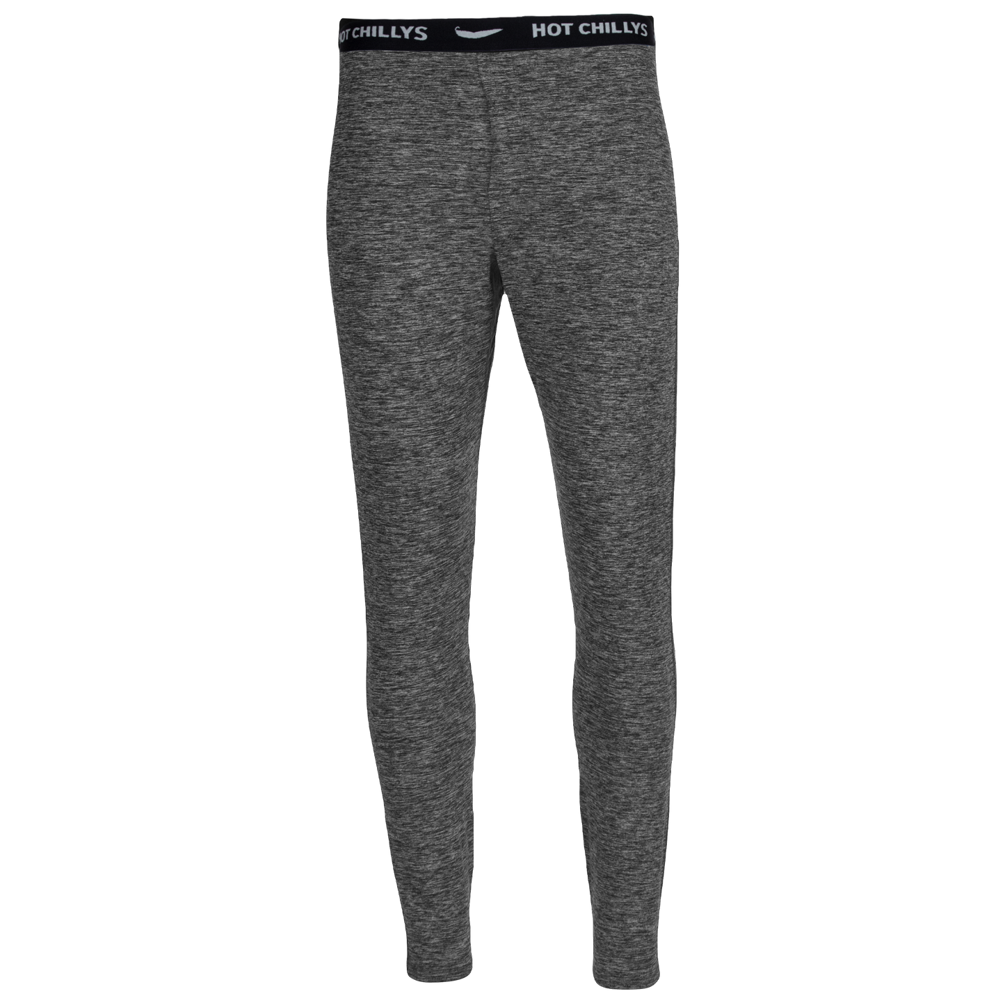 Hot Chillys men's thermal base layer pants in gray with branded waistband for cold weather