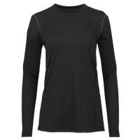 Hot Chillys women's black thermal crewneck long sleeve top with contrast stitching