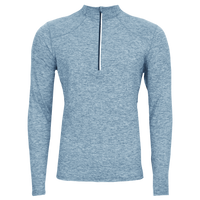 Hot Chillys men's thermal base layer top in light blue with quarter zip and long sleeves