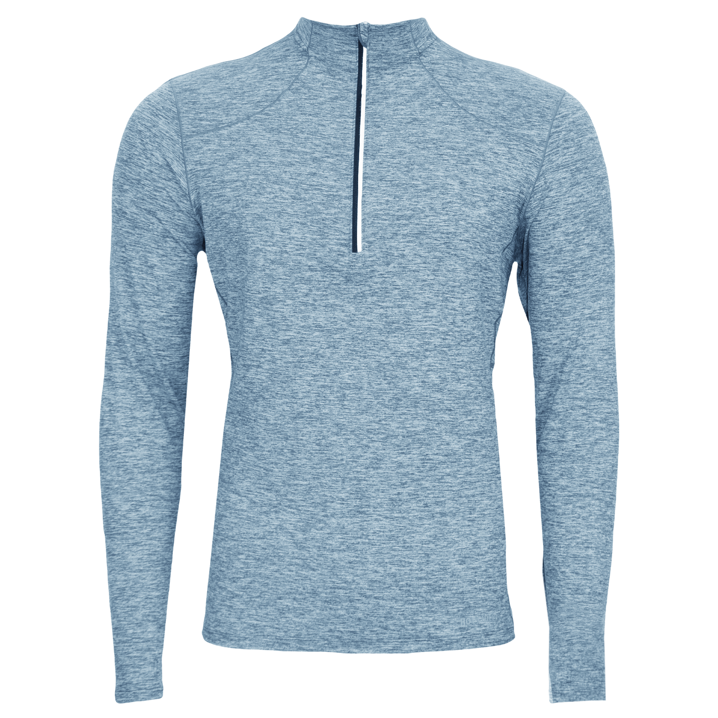 Hot Chillys men's thermal base layer top in light blue with quarter zip and long sleeves