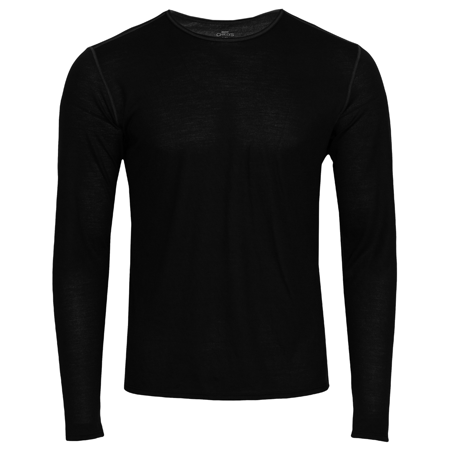 Hot Chillys men's thermal crewneck in black for warmth and comfort during cold weather