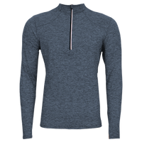 Hot Chillys men's thermal zip shirt in gray with long sleeves and half-zip collar