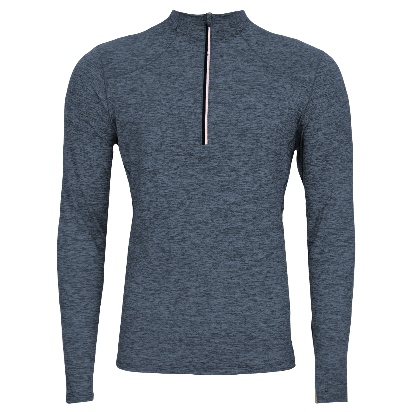Hot Chillys men's thermal zip shirt in gray with long sleeves and half-zip collar