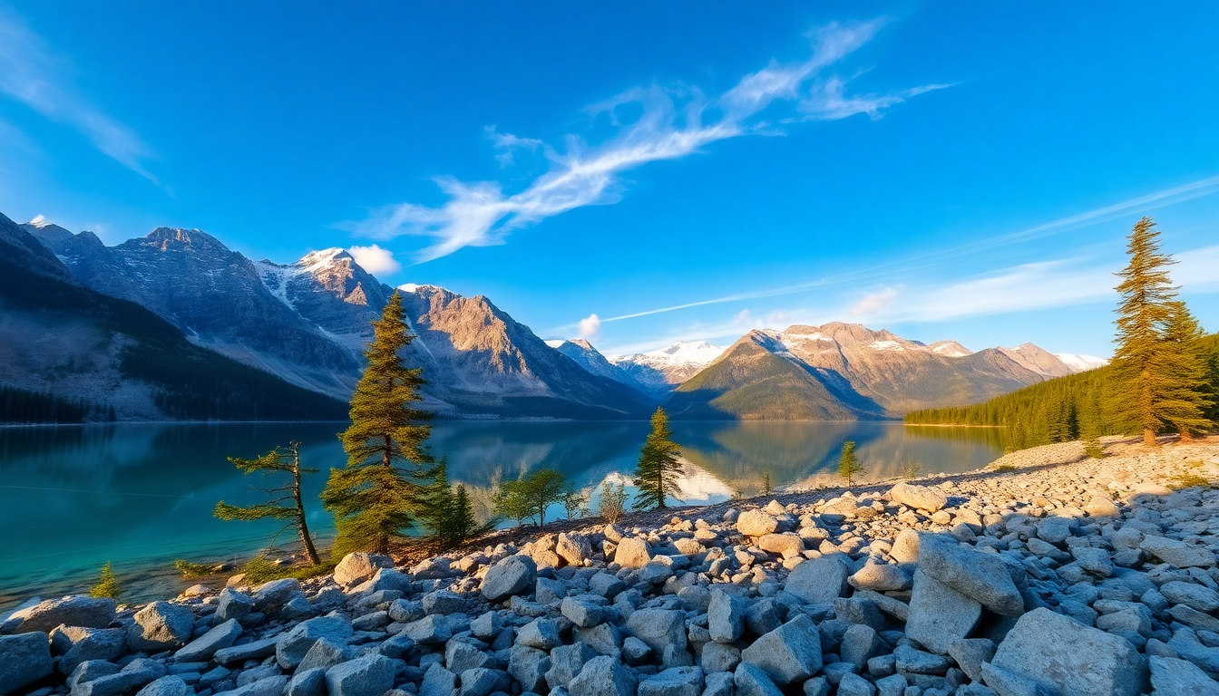 Snow-covered mountain and lake landscape, perfect conditions for Hot Chillys thermal gear