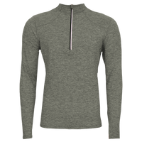 Hot Chillys performance thermal base layer shirt in gray with long sleeves and quarter zip