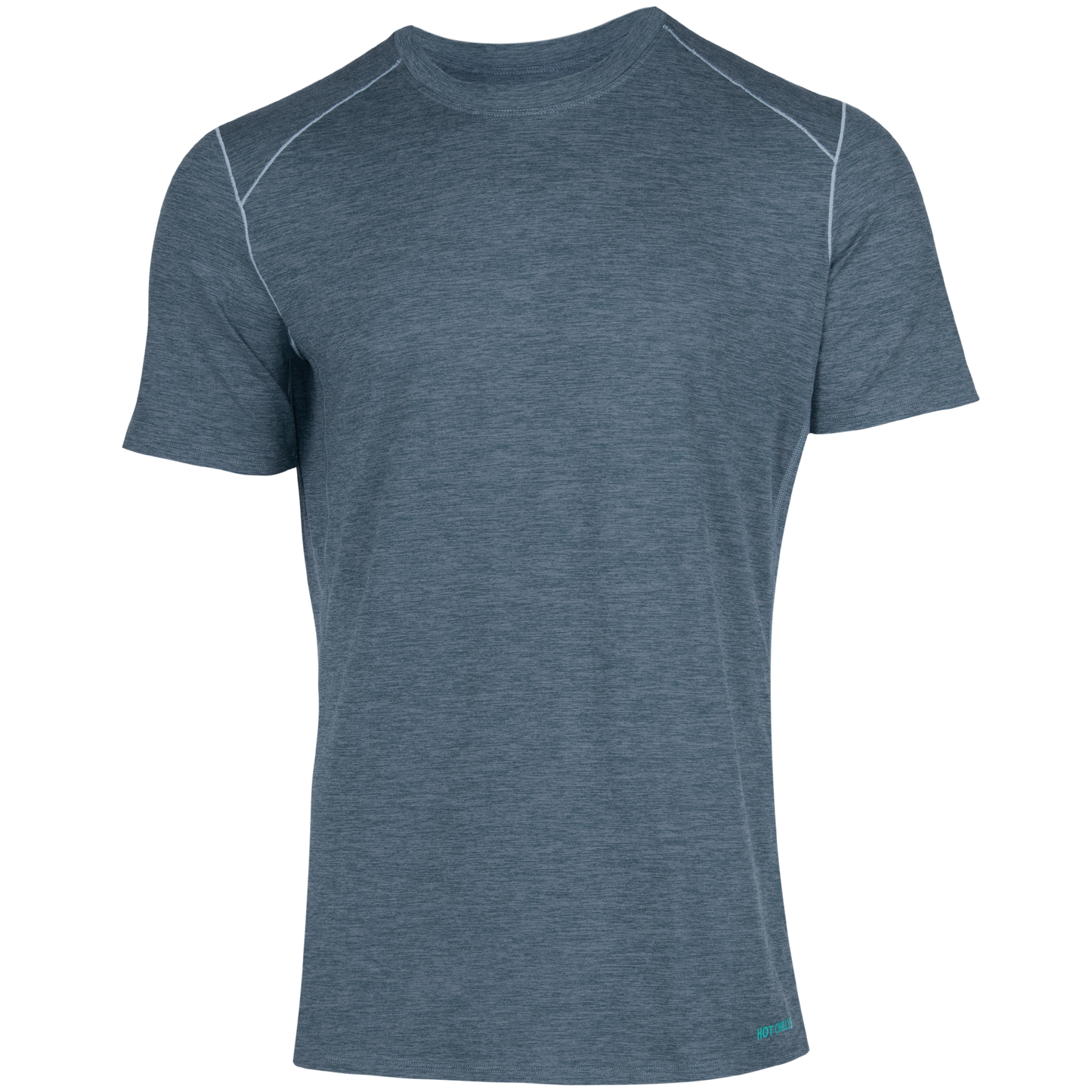 Hot Chillys Men's Crewneck T-Shirt in Heather Blue for Comfortable Everyday Wear