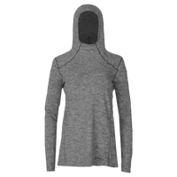 Hot Chillys women's thermal hoodie in gray with long sleeves and fitted design for cold weather